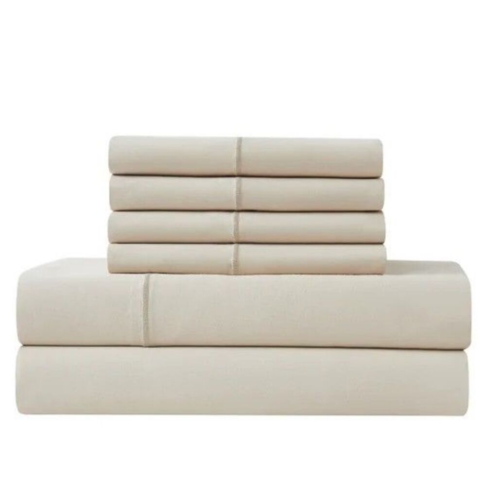 Highland Park Queen 1000 Thread Count Pima Cotton 6-piece Sheet Set Color Oatmea